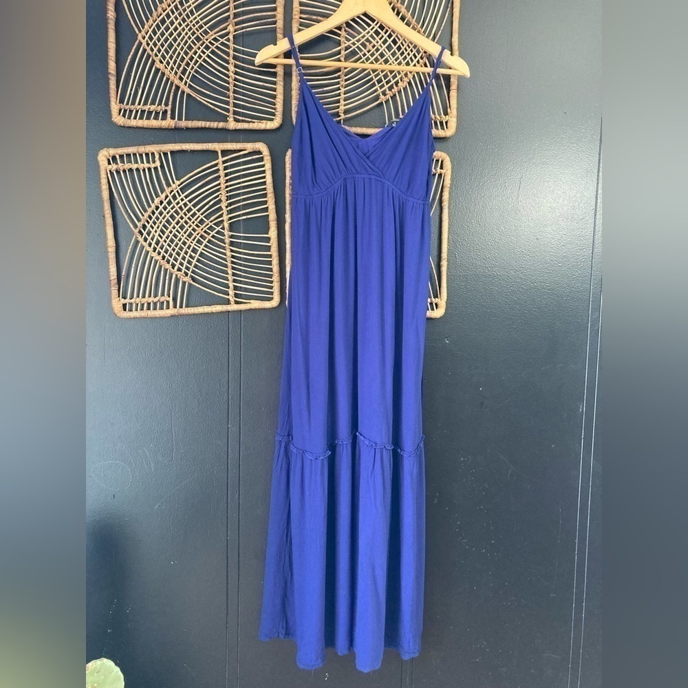 Lulus royal blue rayon babydoll maxi dress medium spaghetti straps